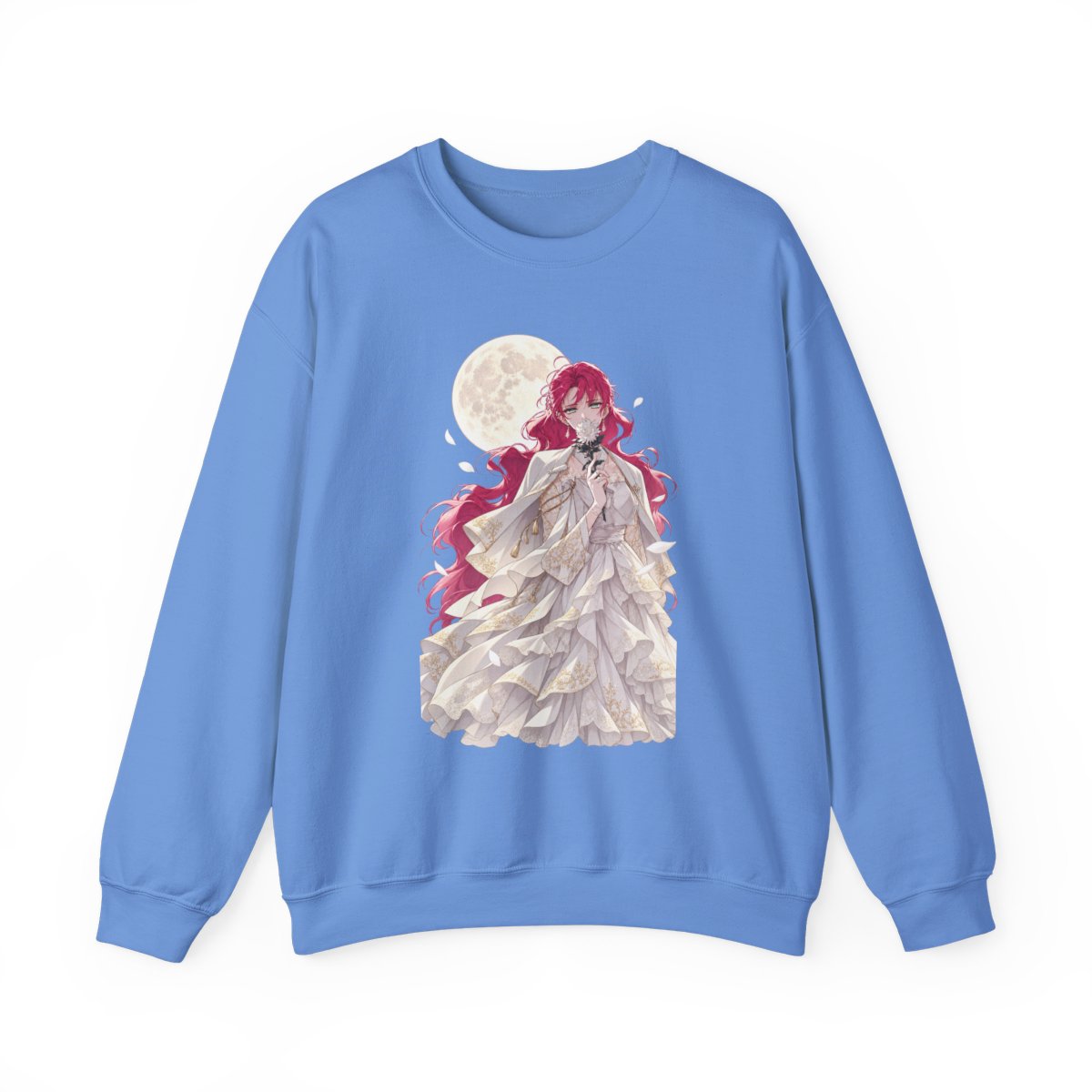 Red-Haired Fantasy Maiden Illustration Sweatshirt | Moonlight Anime Art | Villains Are Destined to Die Anime - alternate angle 4, merchandise