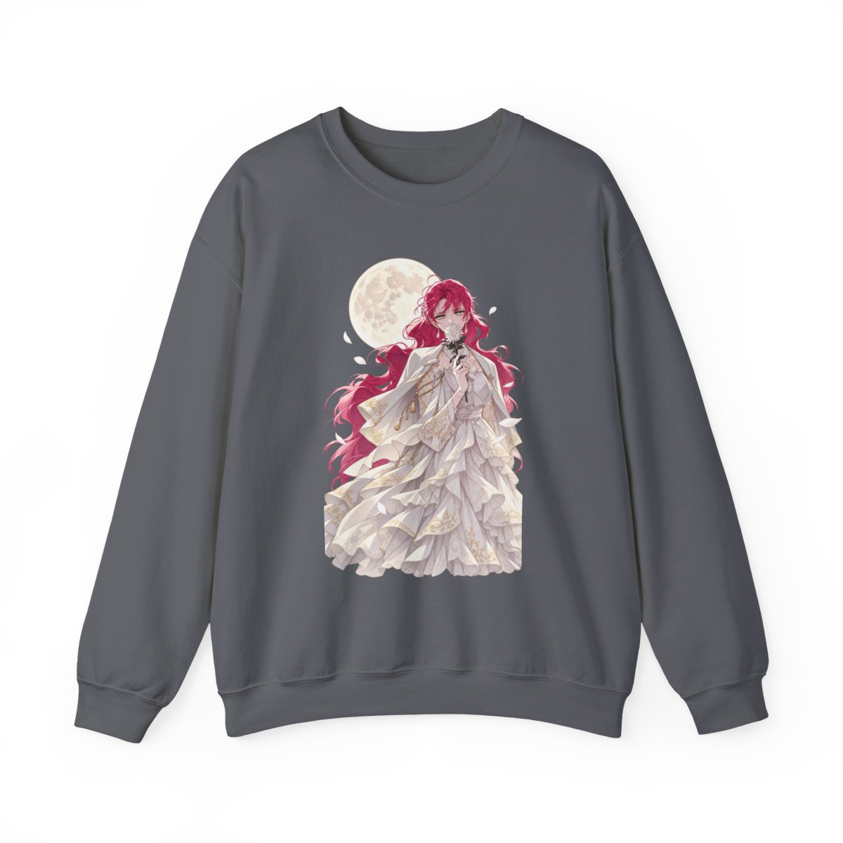 Red-Haired Fantasy Maiden Illustration Sweatshirt | Moonlight Anime Art | Villains Are Destined to Die Anime - alternate angle 5, merchandise