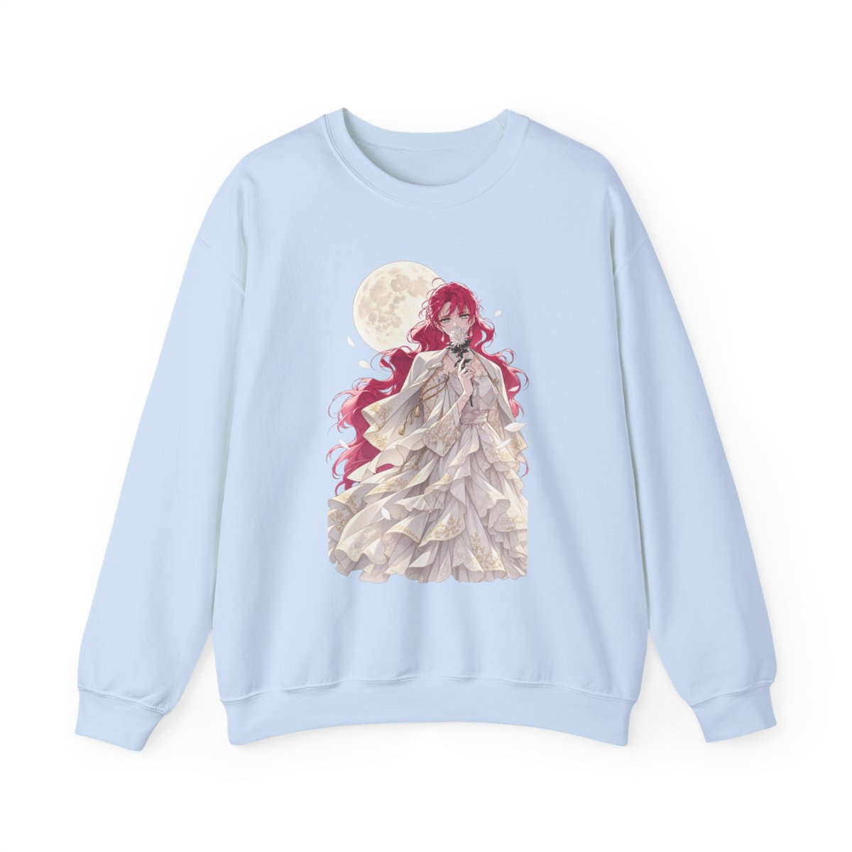 Red-Haired Fantasy Maiden Illustration Sweatshirt | Moonlight Anime Art | Villains Are Destined to Die Anime - alternate angle 3, merchandise