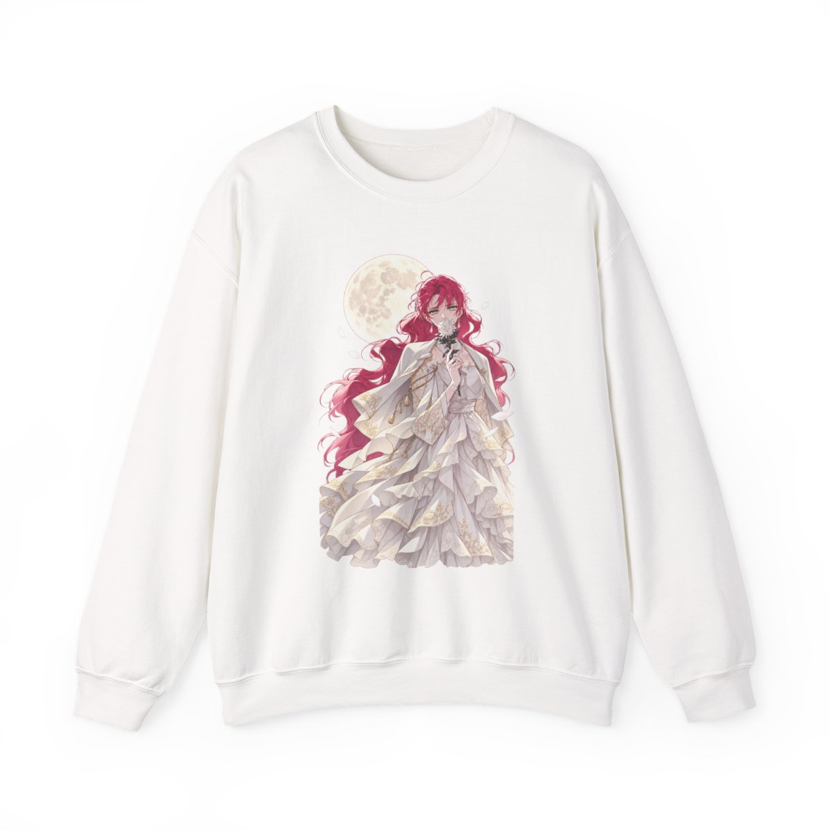 Red-Haired Fantasy Maiden Illustration Sweatshirt | Moonlight Anime Art | Villains Are Destined to Die Anime - Official Sweatshirts merchandise