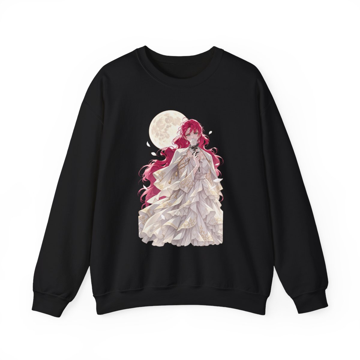 Red-Haired Fantasy Maiden Illustration Sweatshirt | Moonlight Anime Art | Villains Are Destined to Die Anime - alternate angle 2, merchandise