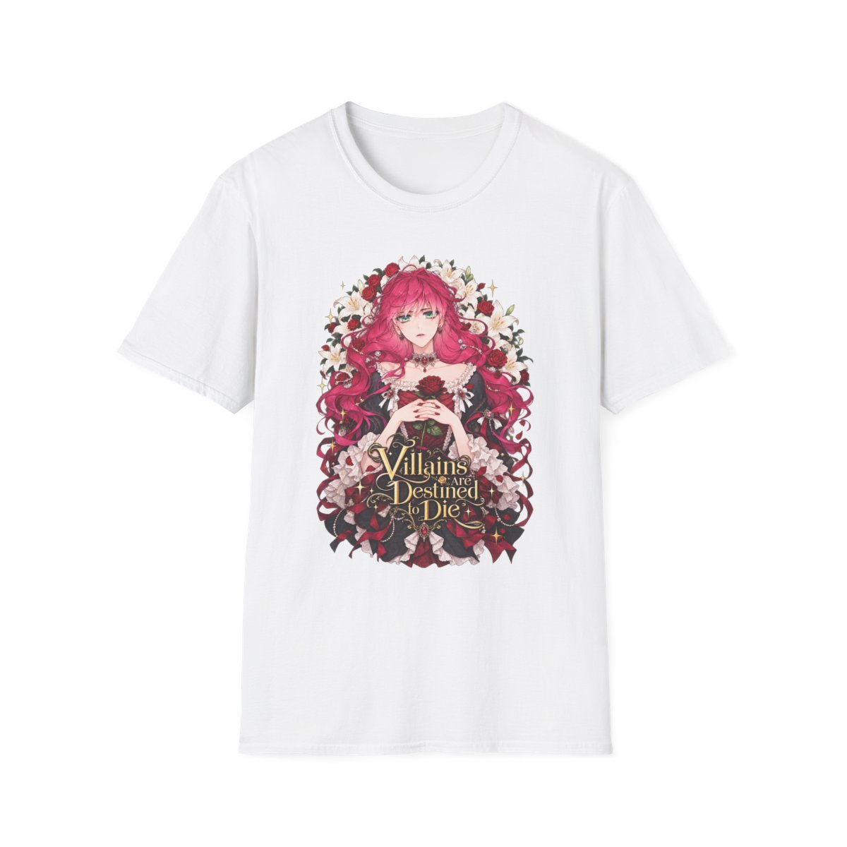 Villains I’m Destined to Die T-Shirt | Anime Rose Girl Illustration | Villains Are Destined to Die Anime - Official T-Shirts merchandise