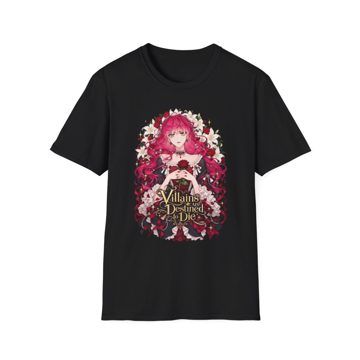 Villains I’m Destined to Die T-Shirt | Anime Rose Girl Illustration | Villains Are Destined to Die Anime