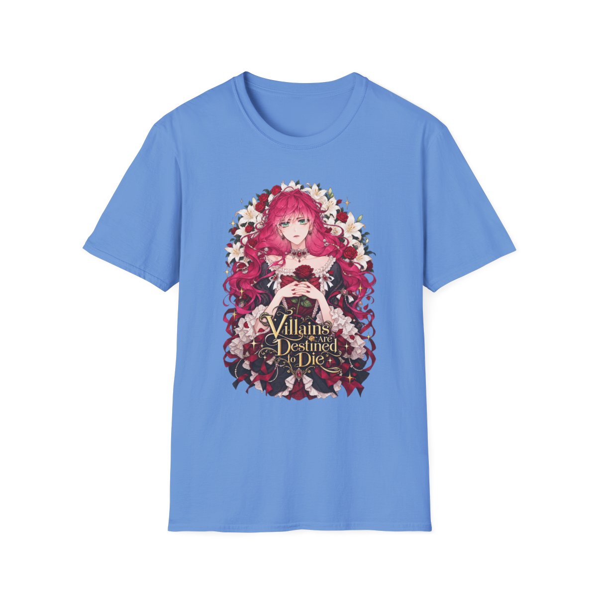 Villains I’m Destined to Die T-Shirt | Anime Rose Girl Illustration | Villains Are Destined to Die Anime - alternate angle 4, merchandise