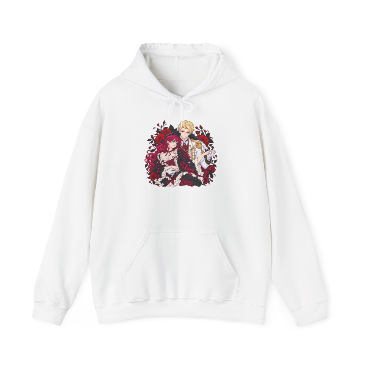Vampire Trio Illustration Hoodie | Gothic Anime Characters, Rose Wreath  | Villains Are Destined to Die Anime