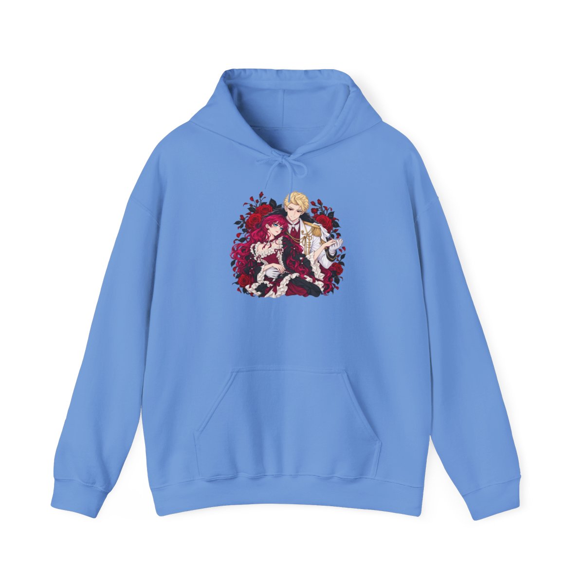 Vampire Trio Illustration Hoodie | Gothic Anime Characters, Rose Wreath | Villains Are Destined to Die Anime - alternate angle 4, merchandise