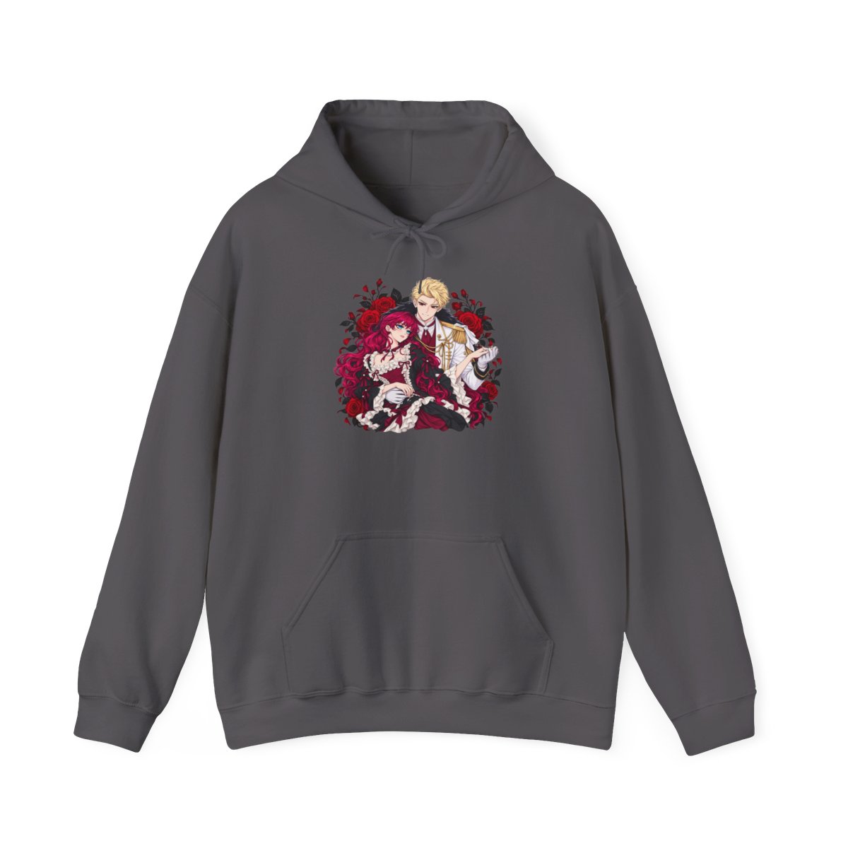 Vampire Trio Illustration Hoodie | Gothic Anime Characters, Rose Wreath | Villains Are Destined to Die Anime - alternate angle 5, merchandise